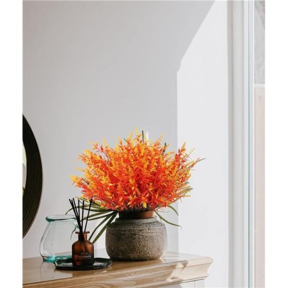 8 Bundles Artificial Flowers Outdoor UV Resistant Outdoors Fake Plants Plastic - Picture 5 of 6